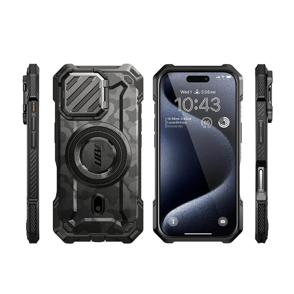 Supcase iPhone 16 Pro Max - Unicorn Beetle XT MagSafe - Σκληρή Θήκη με Προστασία Κάμερας / Stand - Camo Gray