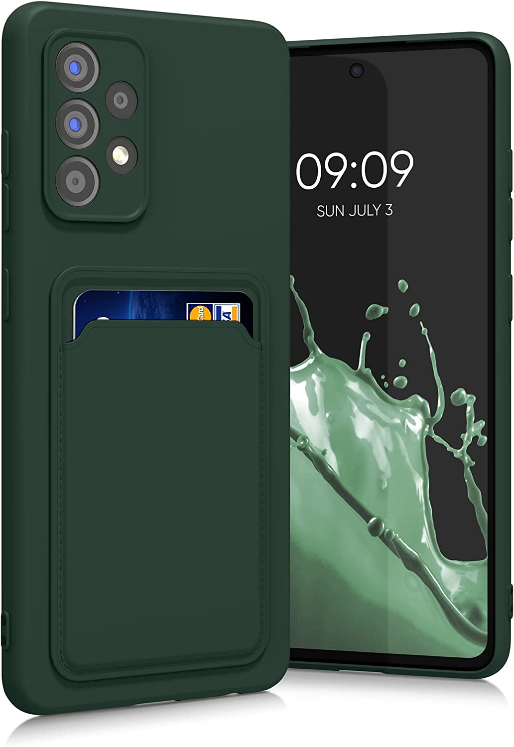 KW Samsung Galaxy A52 / A52 5G / A52s 5G Θήκη Σιλικόνης TPU με Υποδοχή για Κάρτα - Dark Green - 55083.80