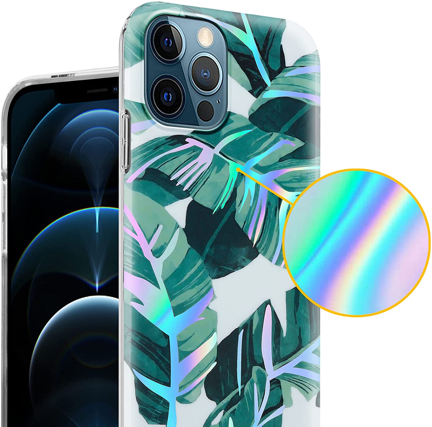 Cadorabo iPhone 12 Pro Max Θήκη Σιλικόνης TPU - Banana Leaves