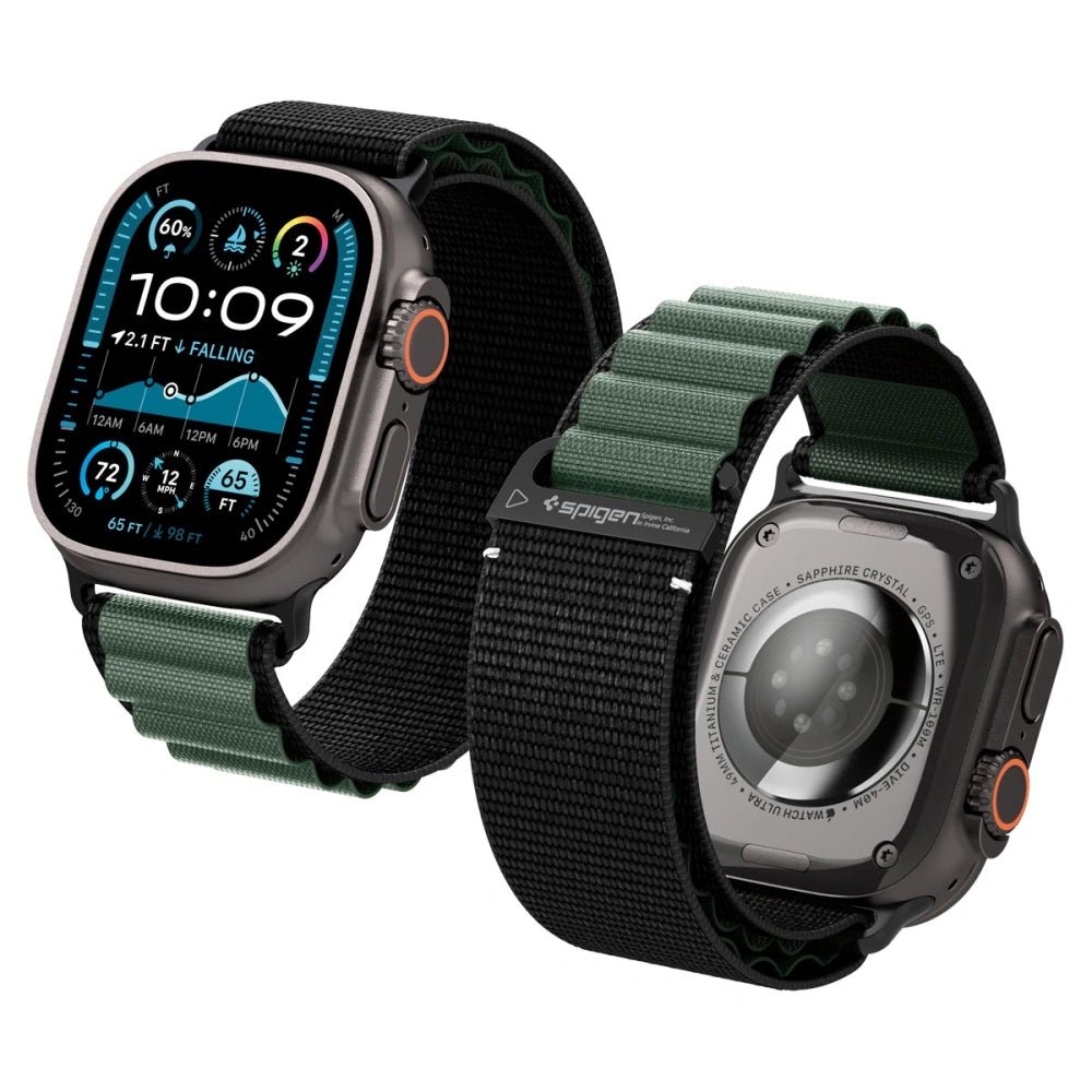 Spigen Λουράκι Apple Watch 8/9/10/11 - SE (1/2/3) - Ultra (1/2/3) – 44/45/46/49mm - WBF1 - Black / Green