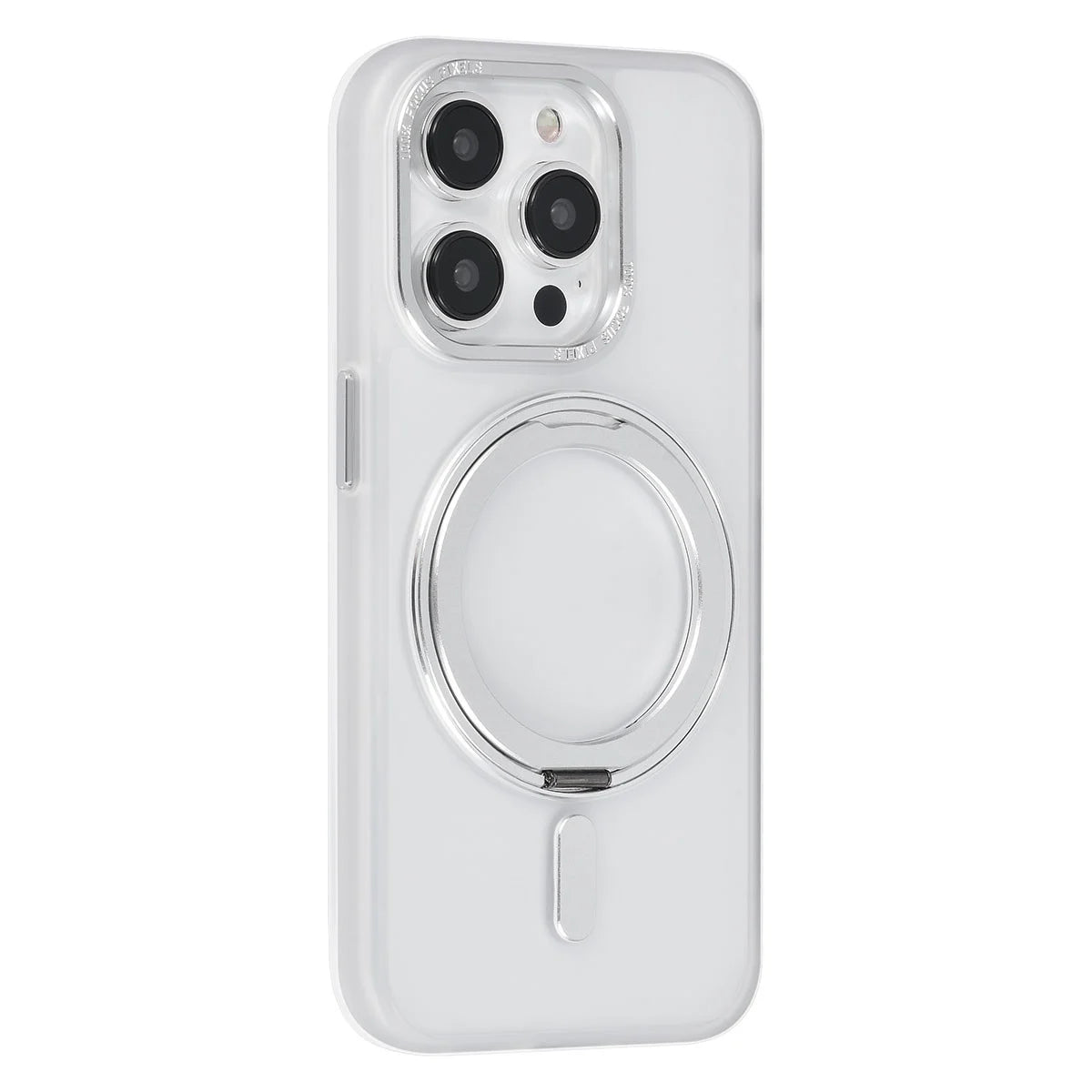 Tuniq iPhone 15 Pro - Σκληρή MagSafe Θήκη με Περιστρεφόμενο Δαχτυλίδι Συγκράτησης - Διάφανο / Λευκό