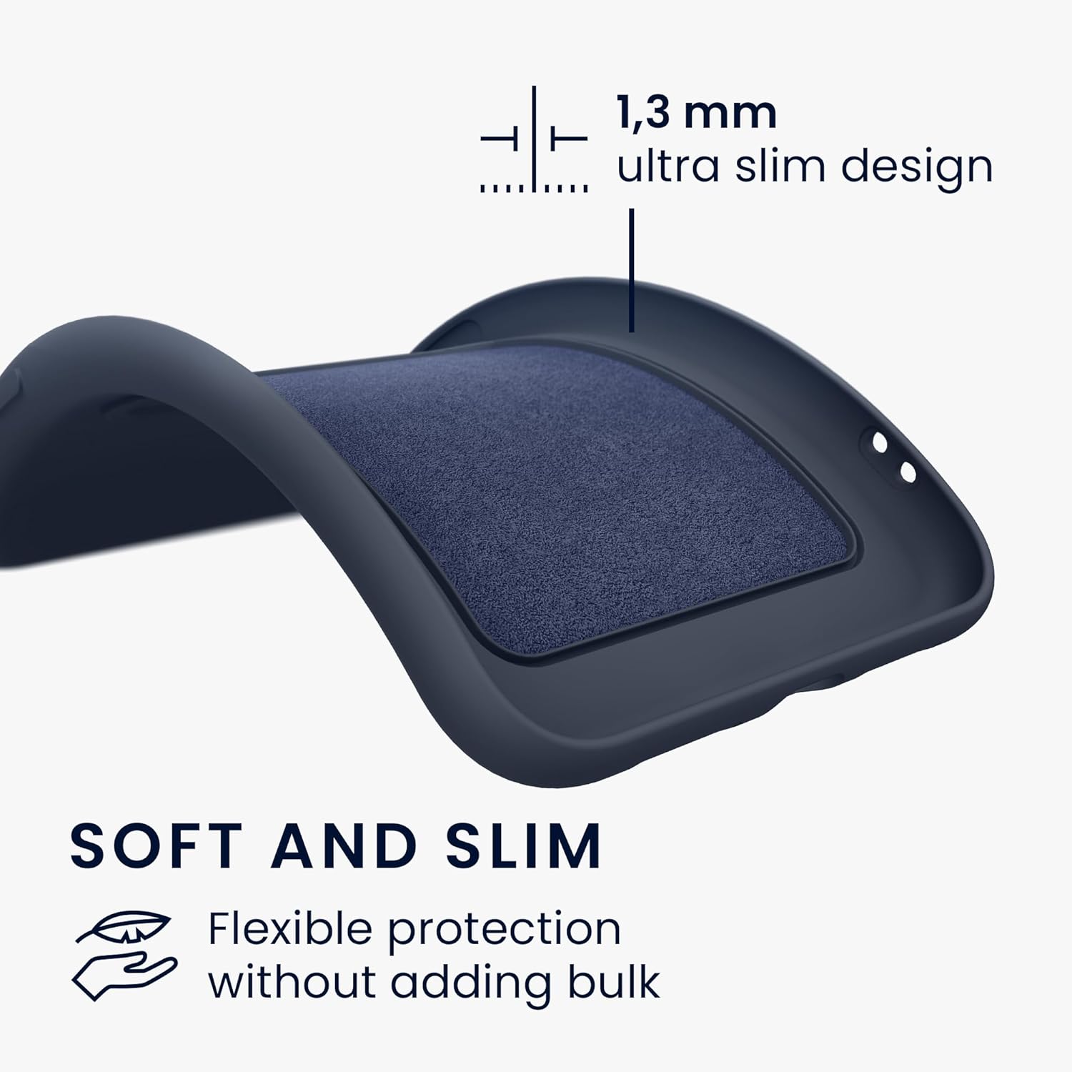KW iPhone 16 Pro Θήκη Σιλικόνης TPU με Υποδοχή για Κάρτα - Dark Blue