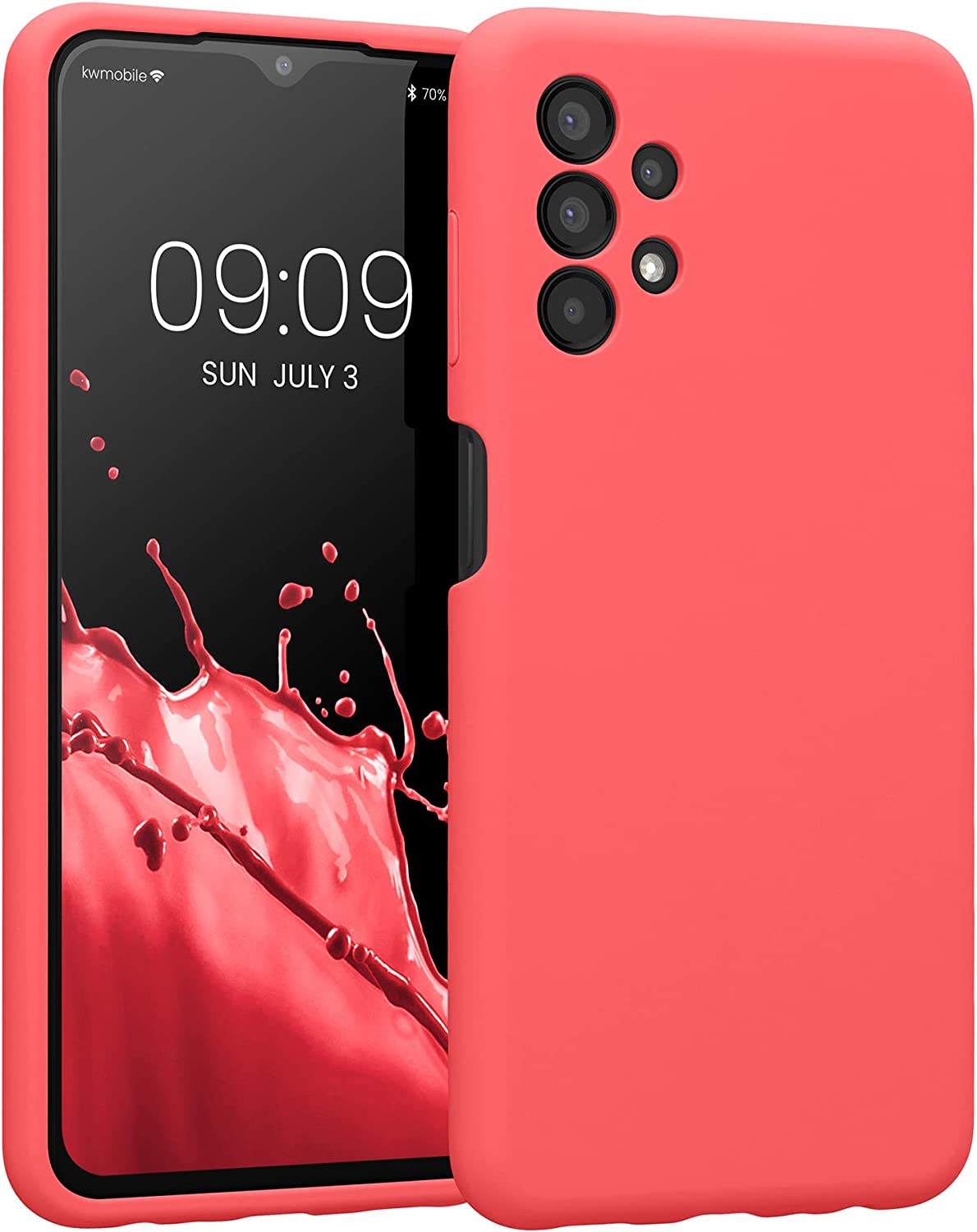 KW Samsung Galaxy A13 4G Θήκη Σιλικόνης Rubberized TPU - Neon Coral - 57832.103