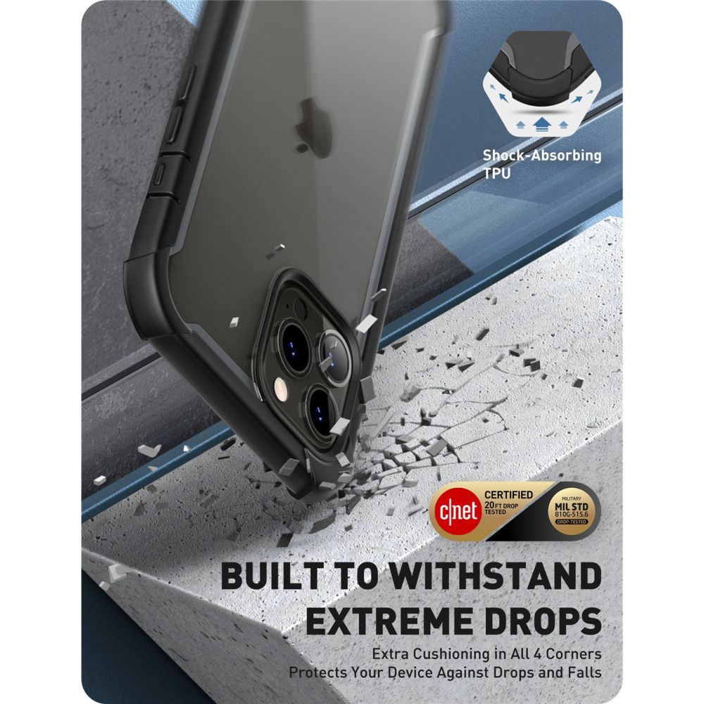 i - Blason iPhone 14 Pro Max Ares Σκληρή Θήκη με Πλαίσιο Σιλικόνης και Προστασία Οθόνης - Black
