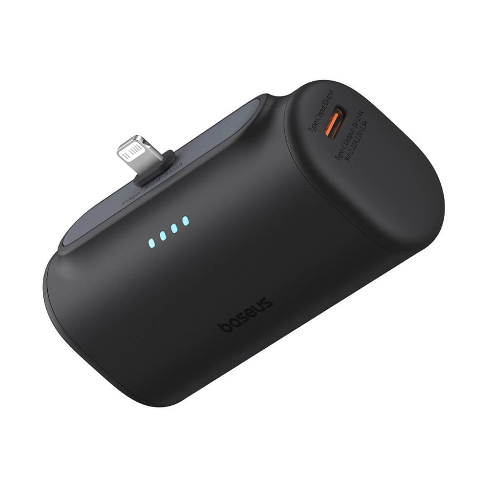 Baseus Compact Series Lightning - PowerBank 5000mAh 20W με Καλώδιο Type - C to Type - C - Black - P10068307113 - 00