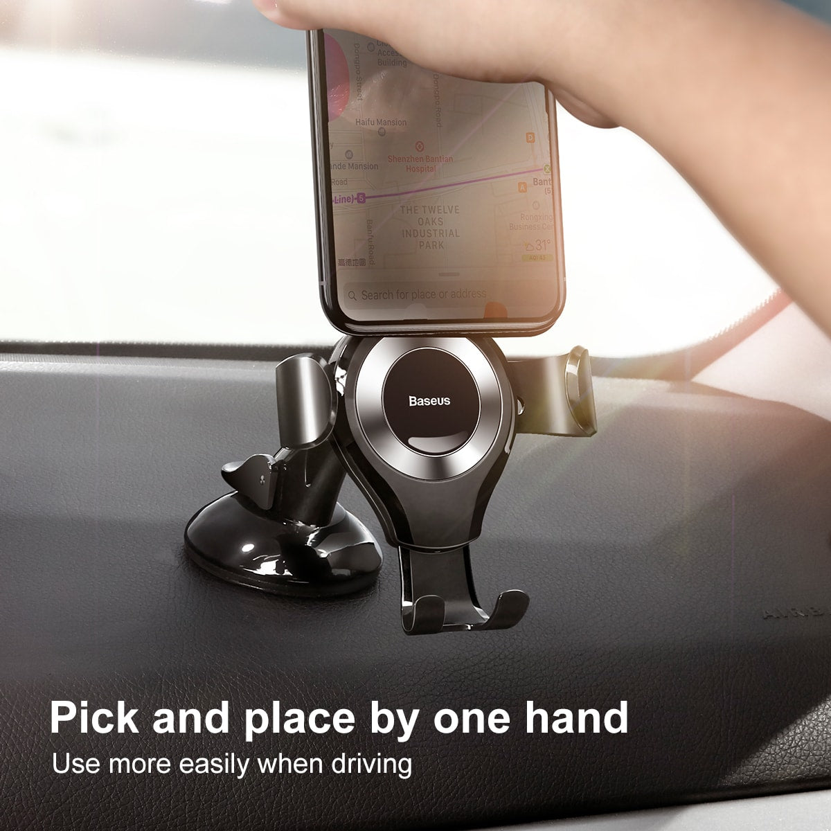 Baseus Osculum Gravity Car Mobile Holder - Universal Βάση Αυτοκινήτου - Black / Silver - SUYL - XP0S