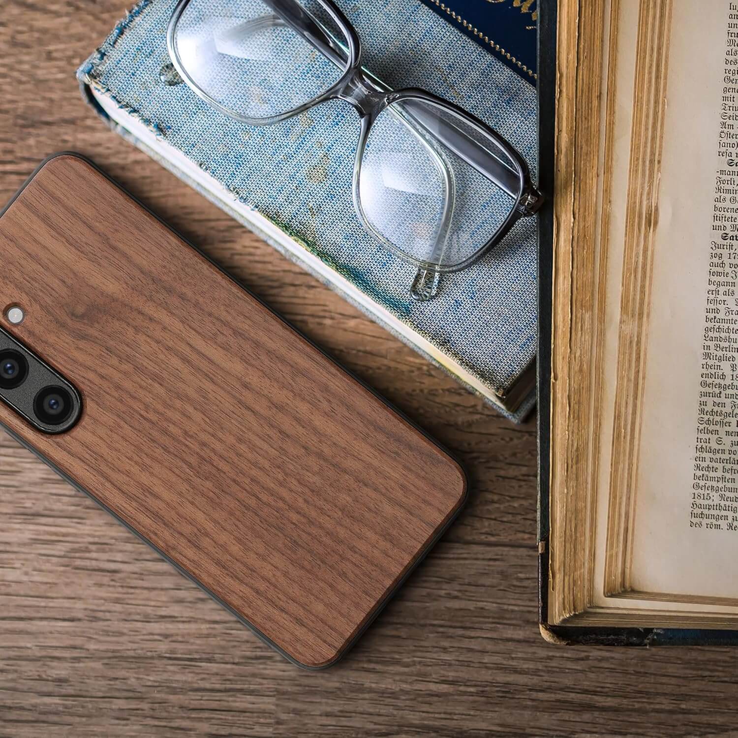 KW Samsung Galaxy S24 FE Θήκη από Φυσικό Ξύλο - Dark Brown