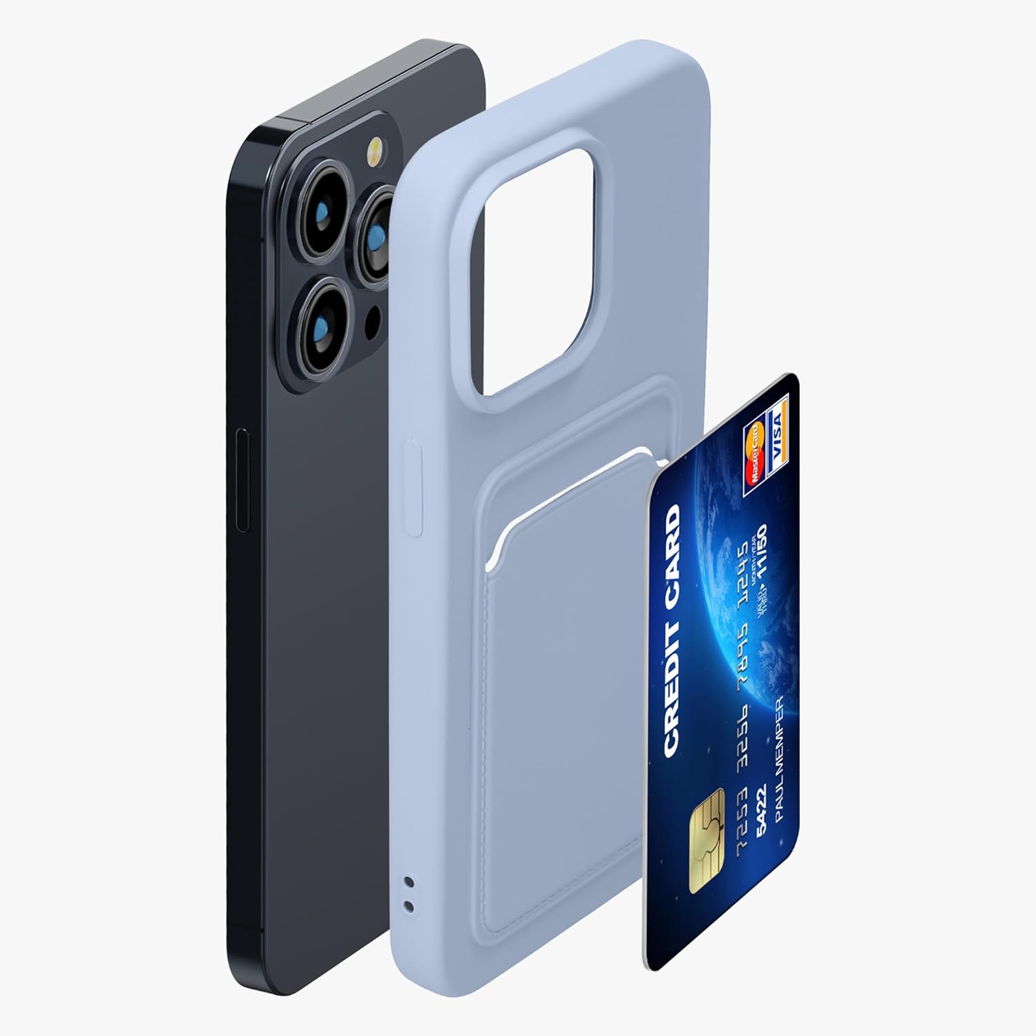 KW iPhone 15 Pro Max Θήκη Σιλικόνης TPU με Υποδοχή για Κάρτα - Lavender - 62020.108
