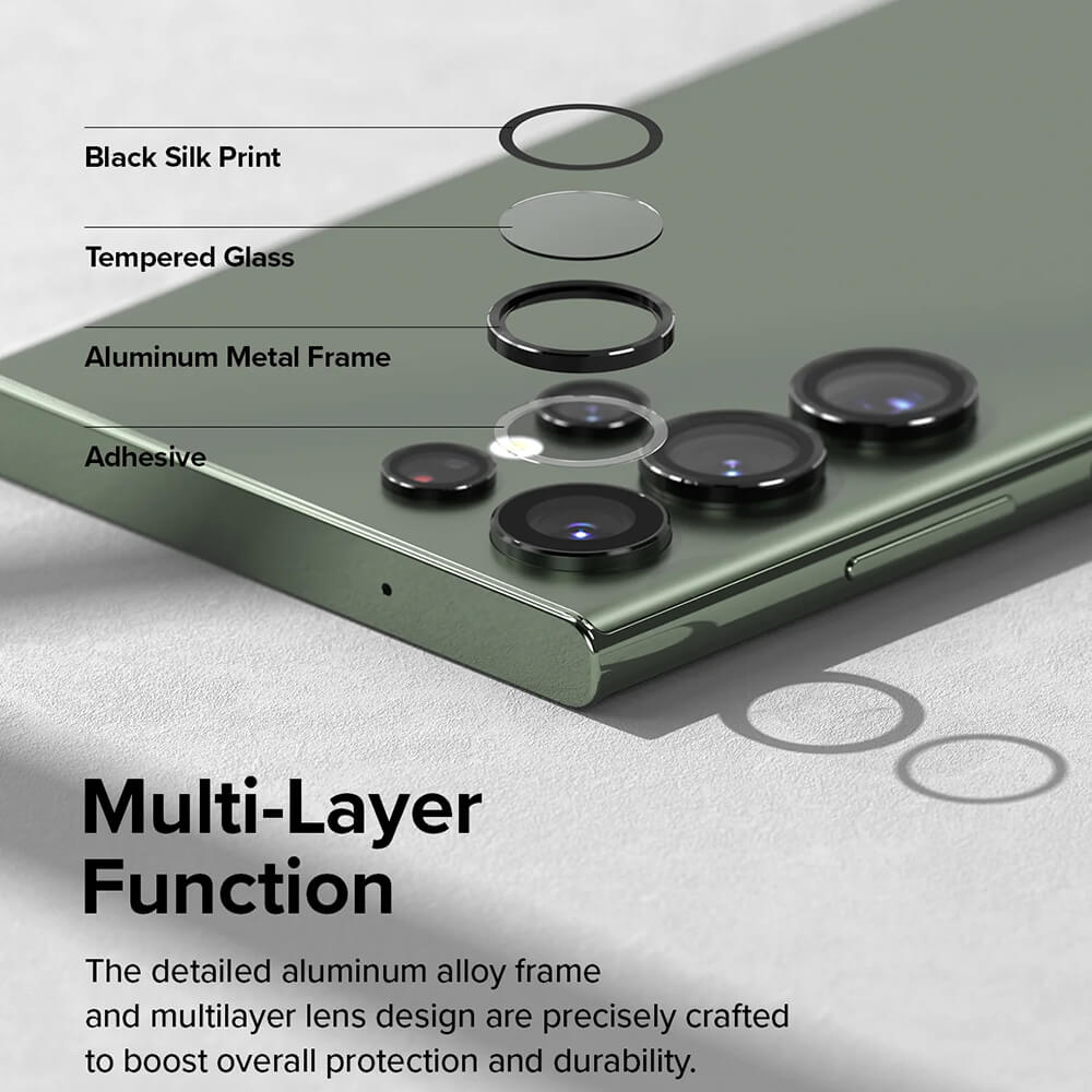 Ringke Samsung Galaxy S23 Ultra Lens Frame Glass Αντιχαρακτικό Γυαλί για την Κάμερα - Black
