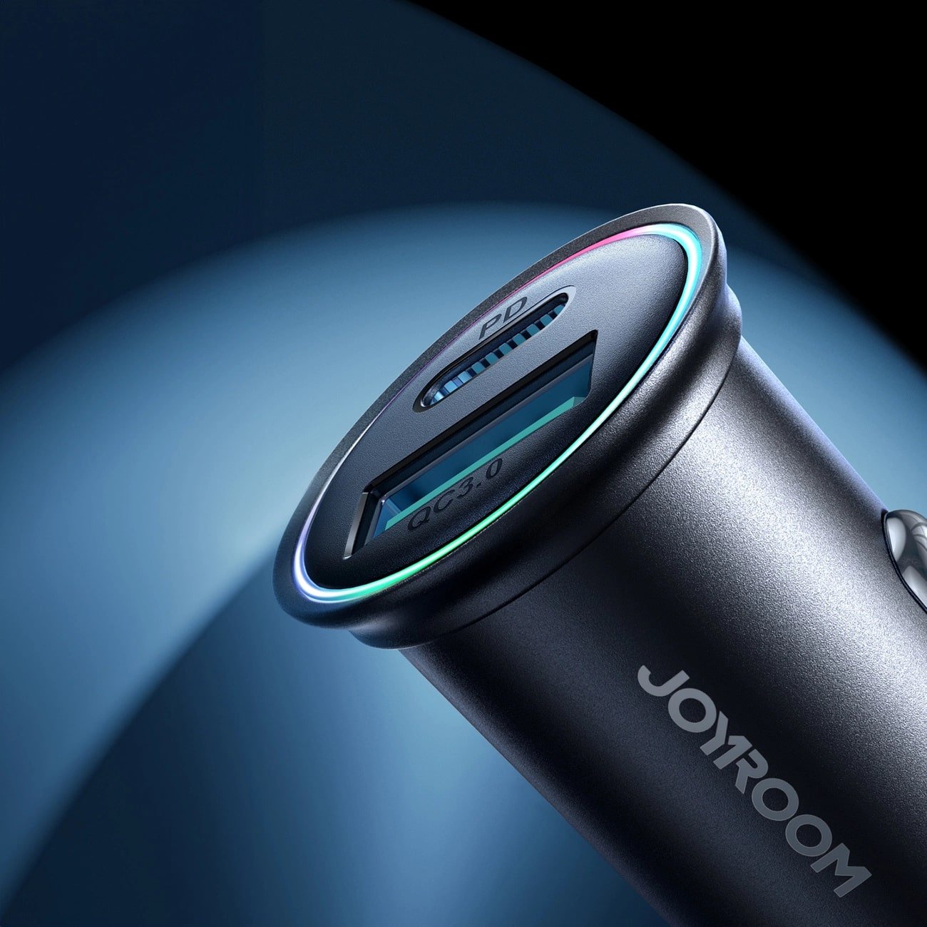 Joyroom Mini Φορτιστής Αυτοκινήτου Γρήγορης Φόρτισης με 1 Θύρα USB και 1 Θύρα Type - C PD 60W QC 3.0 - Black - JR - CCN04