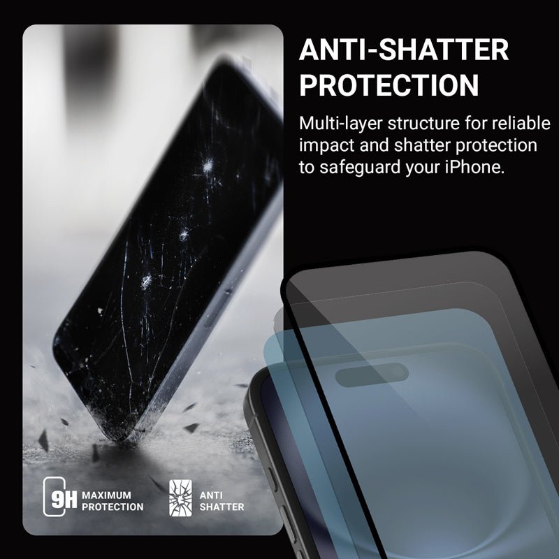Crong iPhone 16e / iPhone 14 / iPhone 13 / iPhone 13 Pro - Nano Glass Full Screen Εύκαμπτο Αντιχαρακτικό Γυαλί Οθόνης 9H - Black
