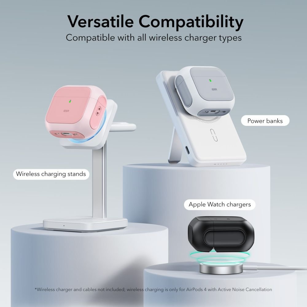 ESR AirPods 4 Θήκη από Σκληρό Πλαστικό και Σιλικόνη με MagSafe - Orbit Halolock - Pink