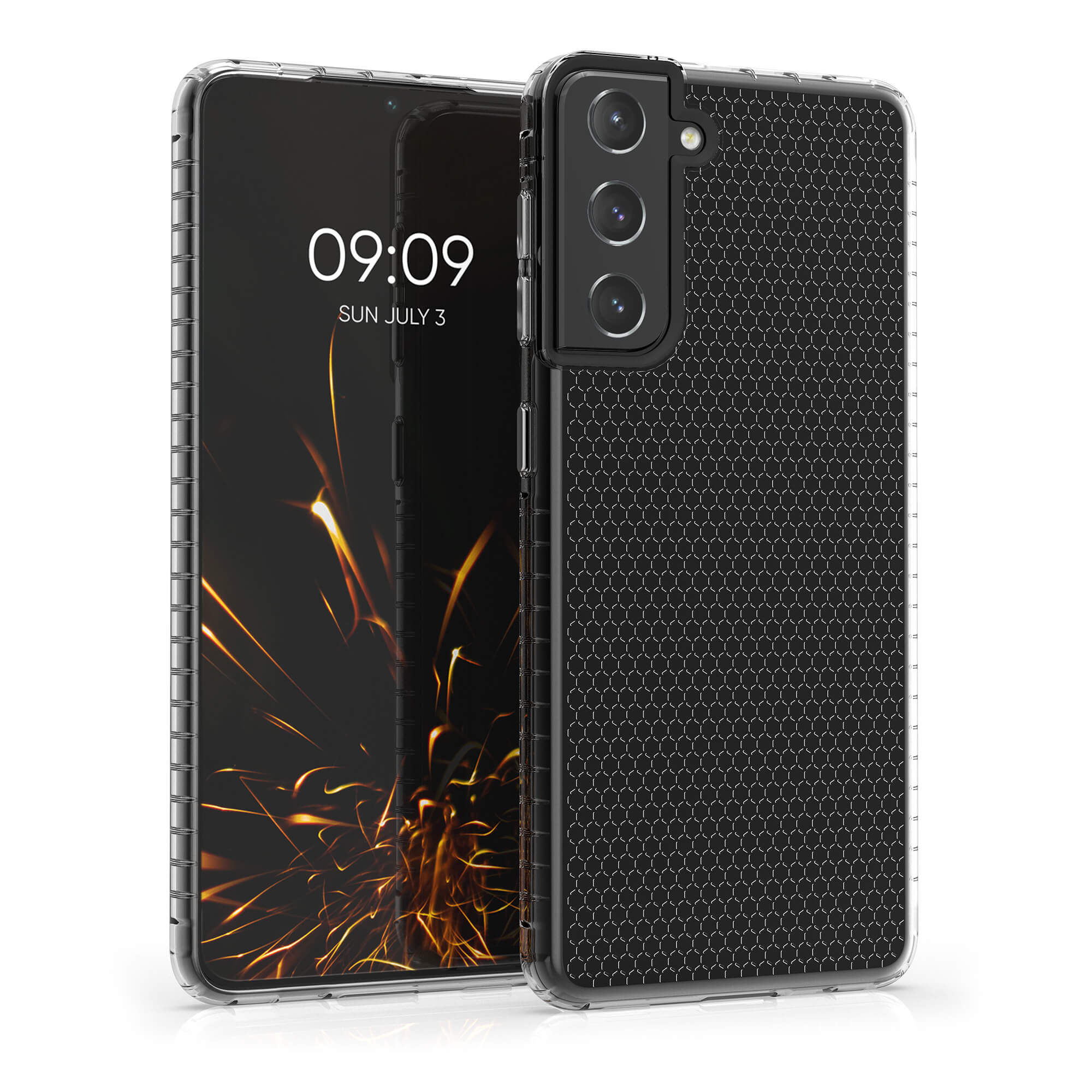 KW Samsung Galaxy S21 Θήκη Σιλικόνης TPU Design Honeycomb - Διάφανη - 55416.03