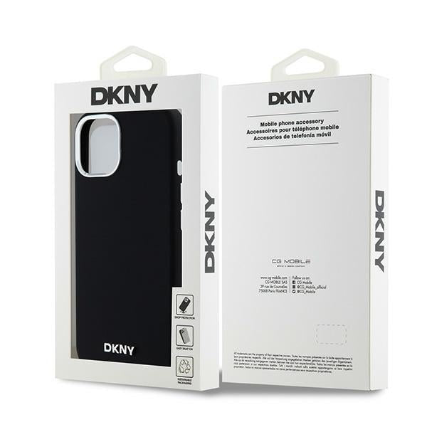 DKNY iPhone 15 / 14 / 13 - Liquid Silicone Small Metal Logo - MagSafe Σκληρή Θήκη με Πλαίσιο Σιλικόνης - Black