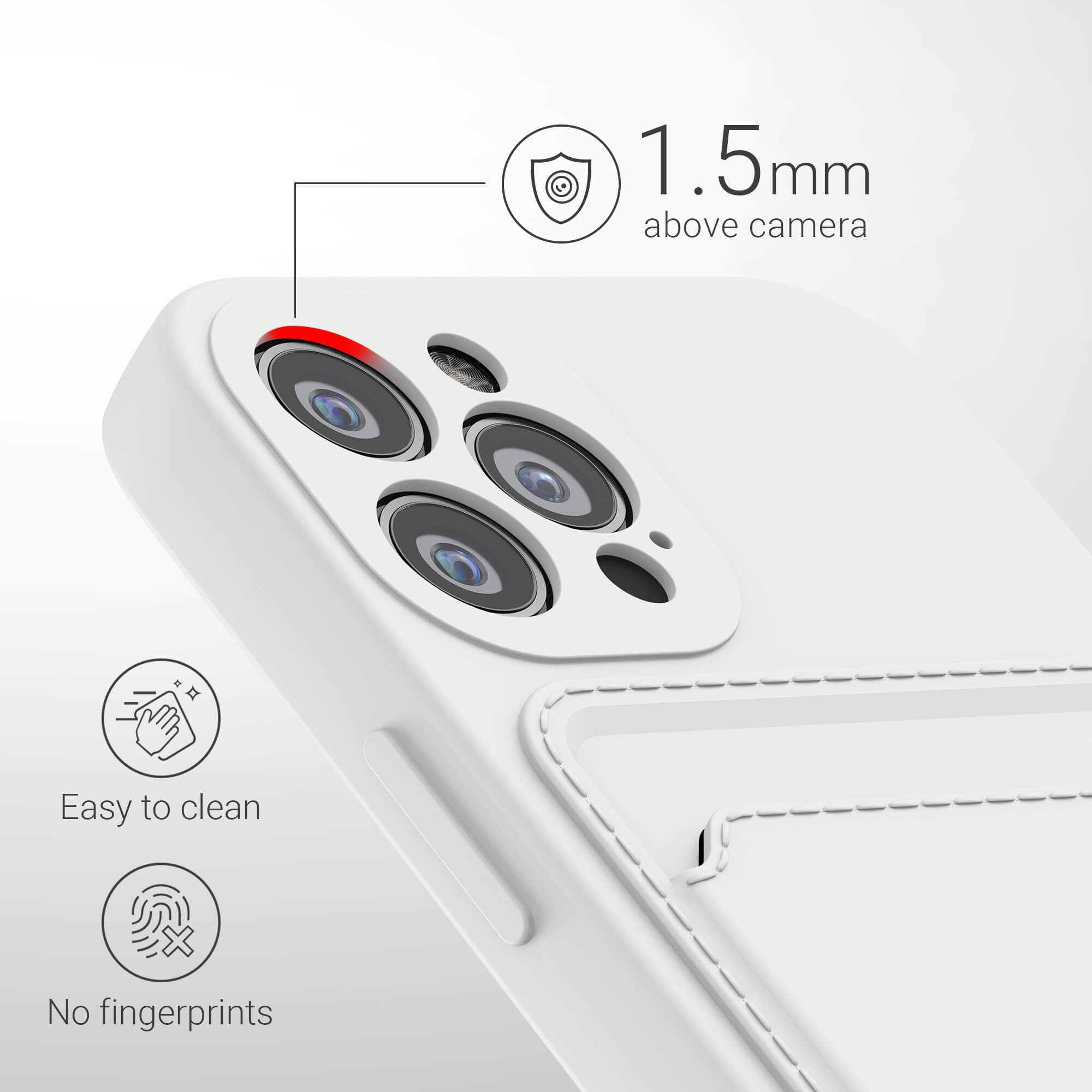 KW iPhone 12 / iPhone 12 Pro Θήκη Σιλικόνης TPU με Υποδοχή για Κάρτα - White - 55112.02