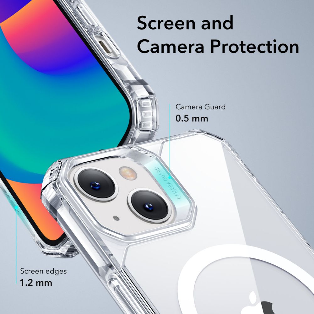 ESR iPhone 14 Air Armor Halolock Σκληρή Θήκη με Πλαίσιο Σιλικόνης και MagSafe - Διάφανη