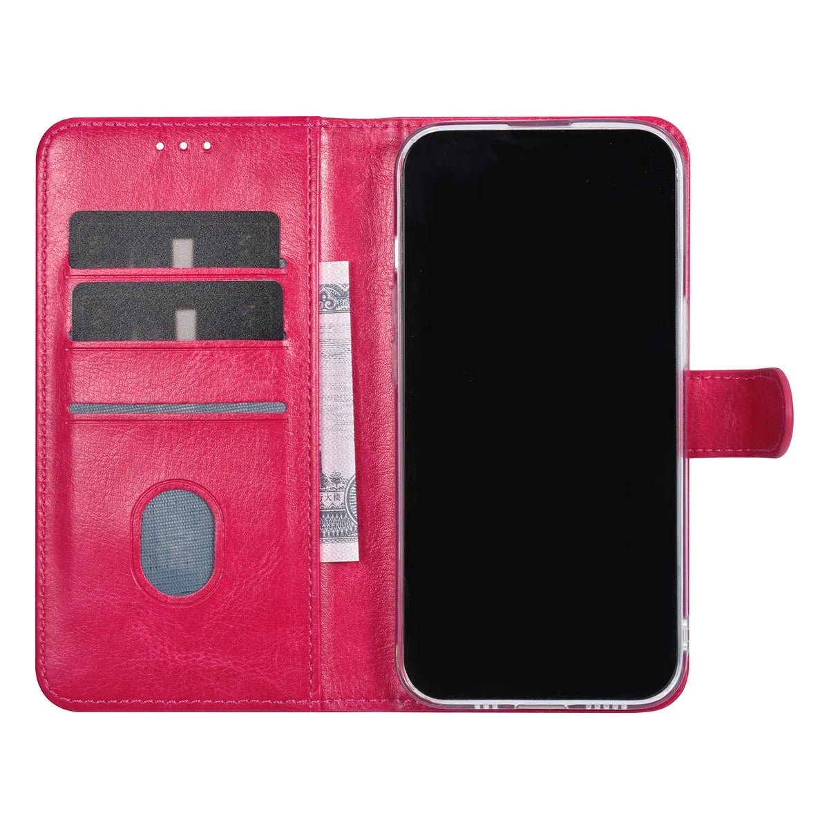 Tuniq iPhone 15 Pro - Θήκη Πορτοφόλι Stand από Δερματίνη - Ροζ