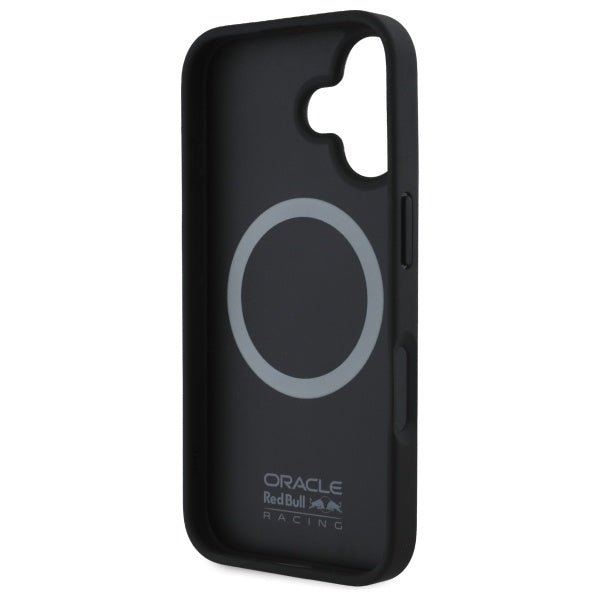 Red Bull iPhone 16 - Carbon Fiber Power Bar - MagSafe Σκληρή Θήκη με Πλαίσιο Σιλικόνης - Black - RBHMP16S24CFGSMK