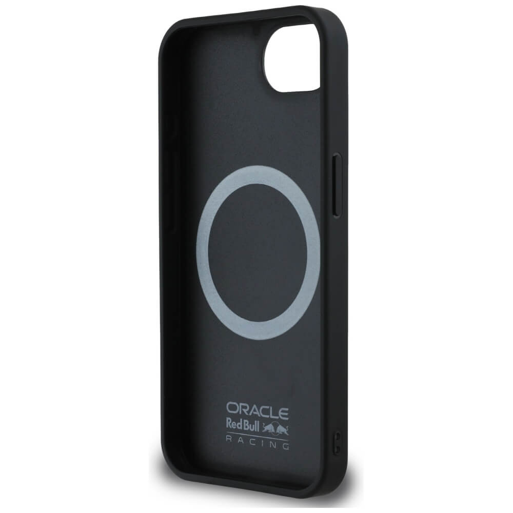 Red Bull iPhone 16e - Meshed Debossed Bull - MagSafe Σκληρή Θήκη με Επένδυση Συνθετικού Δέρματος και Πλαίσιο Σιλικόνης - Navy Blue - RBHMPSE424PUBUFV