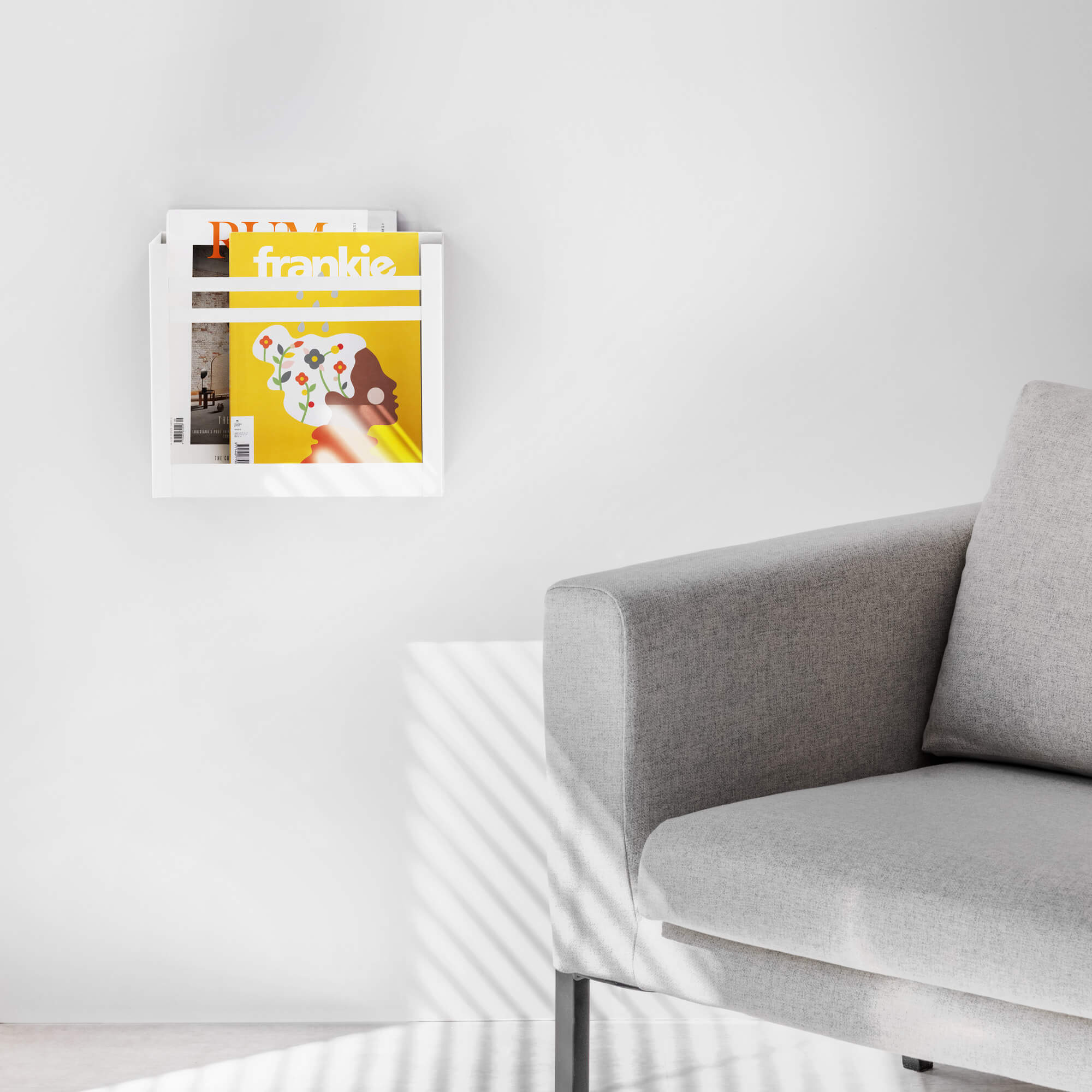 Navaris Σιδερένια Βάση Στήριξης Εφημερίδων και Περιοδικών για Τοίχο - 30 x 27 x 11 cm - White - 53720.1.02