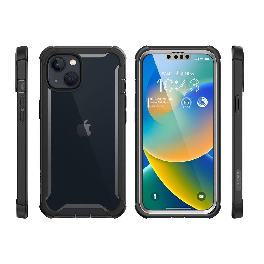 i - Blason iPhone 14 Plus Ares Σκληρή Θήκη με Πλαίσιο Σιλικόνης και Προστασία Οθόνης - Black
