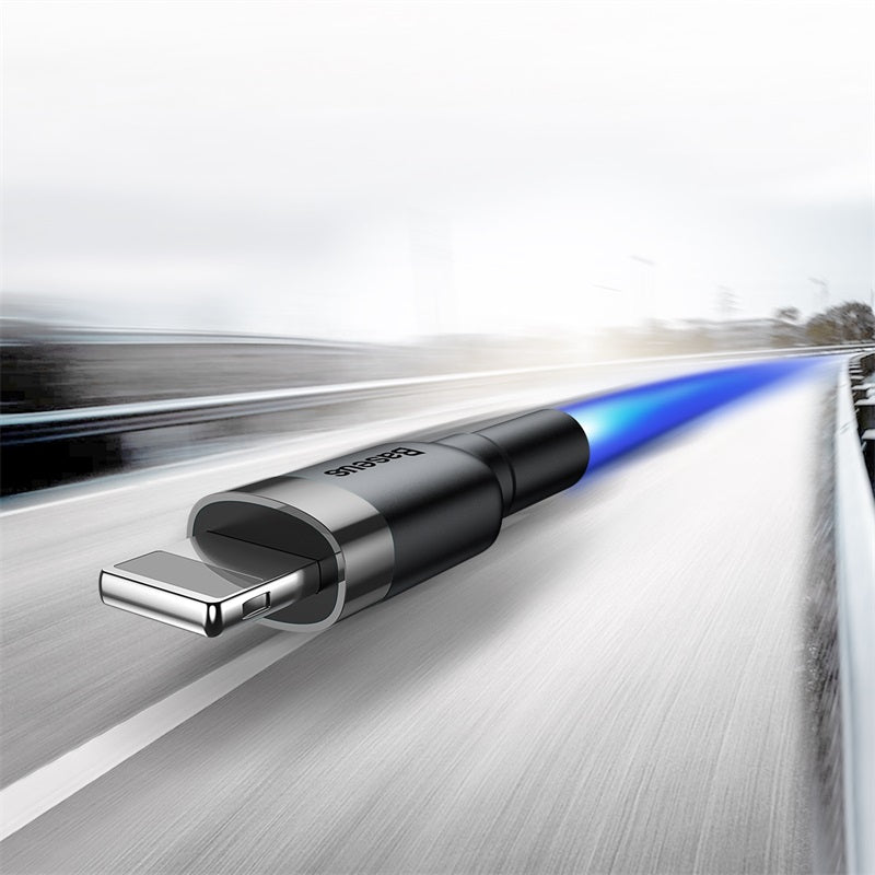 Baseus Cafule Cable Lightning 2.4A - Καλώδιο Δεδομένων και Φόρτισης Lightning 1M για iPhone - Black / Grey - CALKLF - BG1