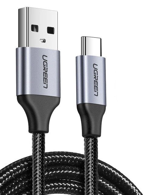 Ugreen Nickel - Plated Cable Type - C 3A - Καλώδιο Γρήγορης Φόρτισης Type - C 1m - Black