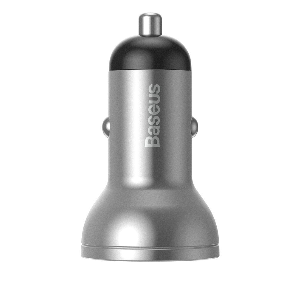Baseus Digital Display Φορτιστής Αυτοκινήτου 4.8A με Δύο Θύρες USB - Silver - CCBX - 0S