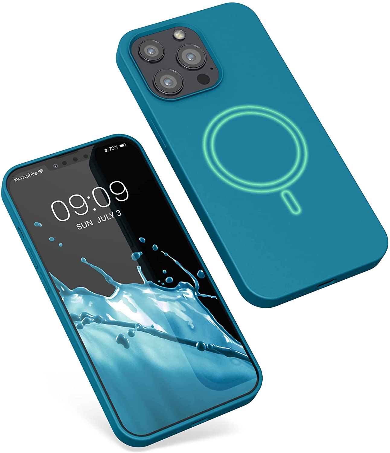 KW iPhone 13 Pro Θήκη Σιλικόνης Rubber TPU με MagSafe - Petrol Matte - 56560.57