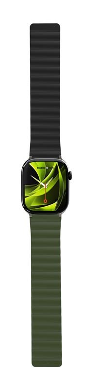 Mobile Origin Λουράκι Apple Watch 4/5/6/7/8/9/10/11 - SE (1/2/3) - Ultra (1/2/3) - 42/44/45/49mm Strap II Σιλικόνης - Green / Black