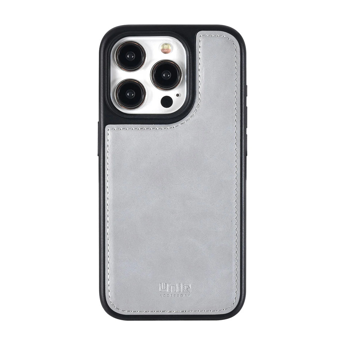 Tuniq iPhone 15 Pro - 2 σε 1 - Θήκη Πορτοφόλι από Δερματίνη με Αποσπώμενη Θήκη - Γκρι