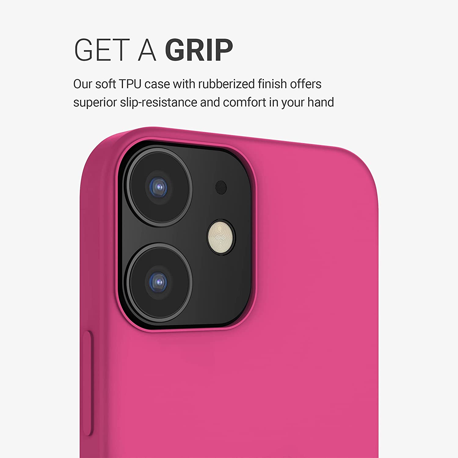 KW iPhone 12 / iPhone 12 Pro Θήκη Σιλικόνης Rubber TPU - Raspberry Sorbet - 52641.213