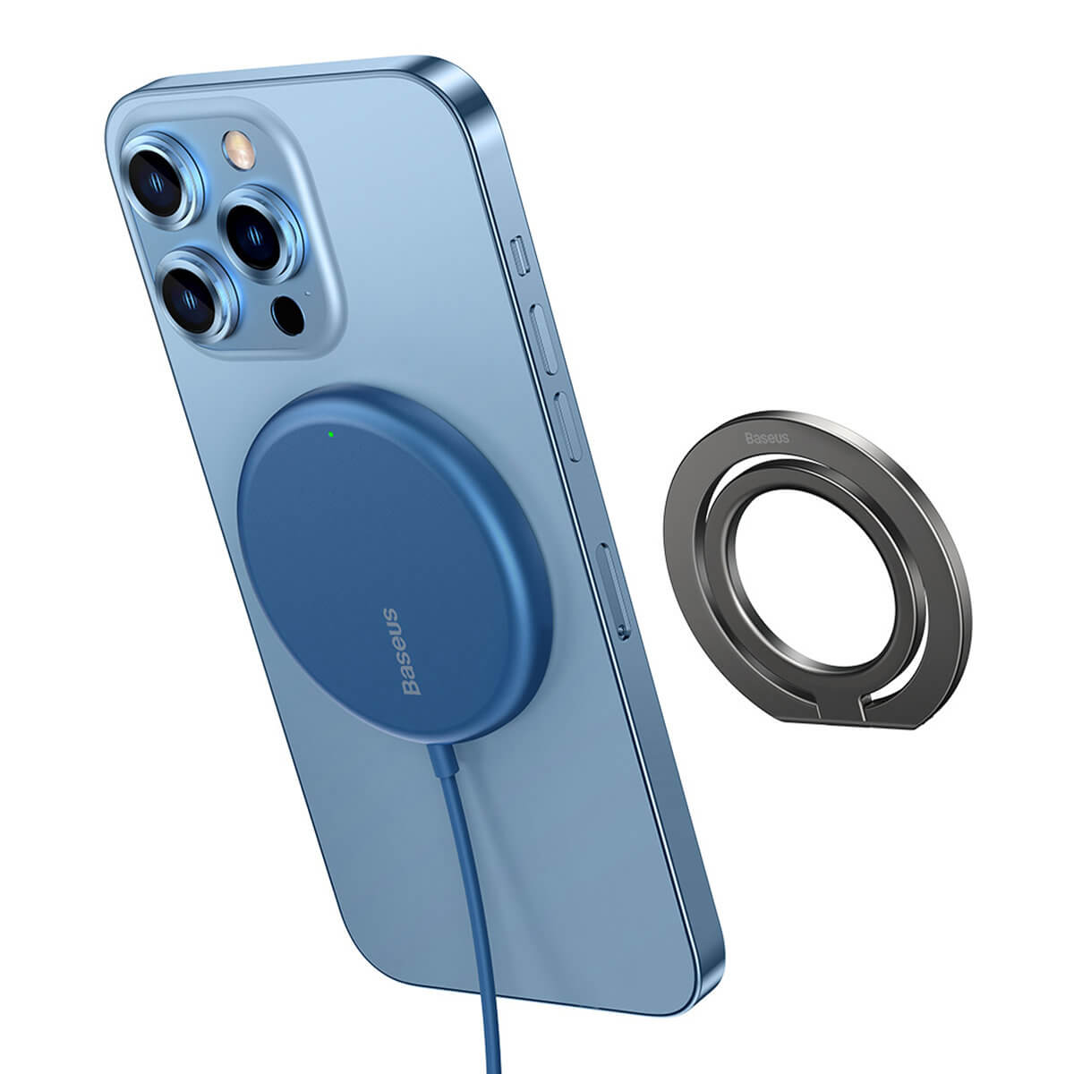 Baseus Halo Magnetic Ring Holder - Δαχτυλίδι Συγκράτησης Κινητού / Tablet - Βάση Στήριξης - Grey - SUCH000013