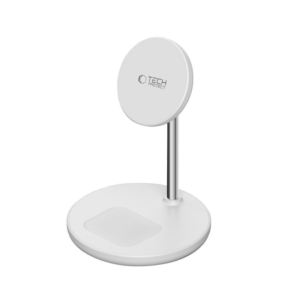 Tech - Protect QI15W - A39 2in1 Ασύρματος Φορτιστής MagSafe με Καλώδιο Type - C to Type - C - White