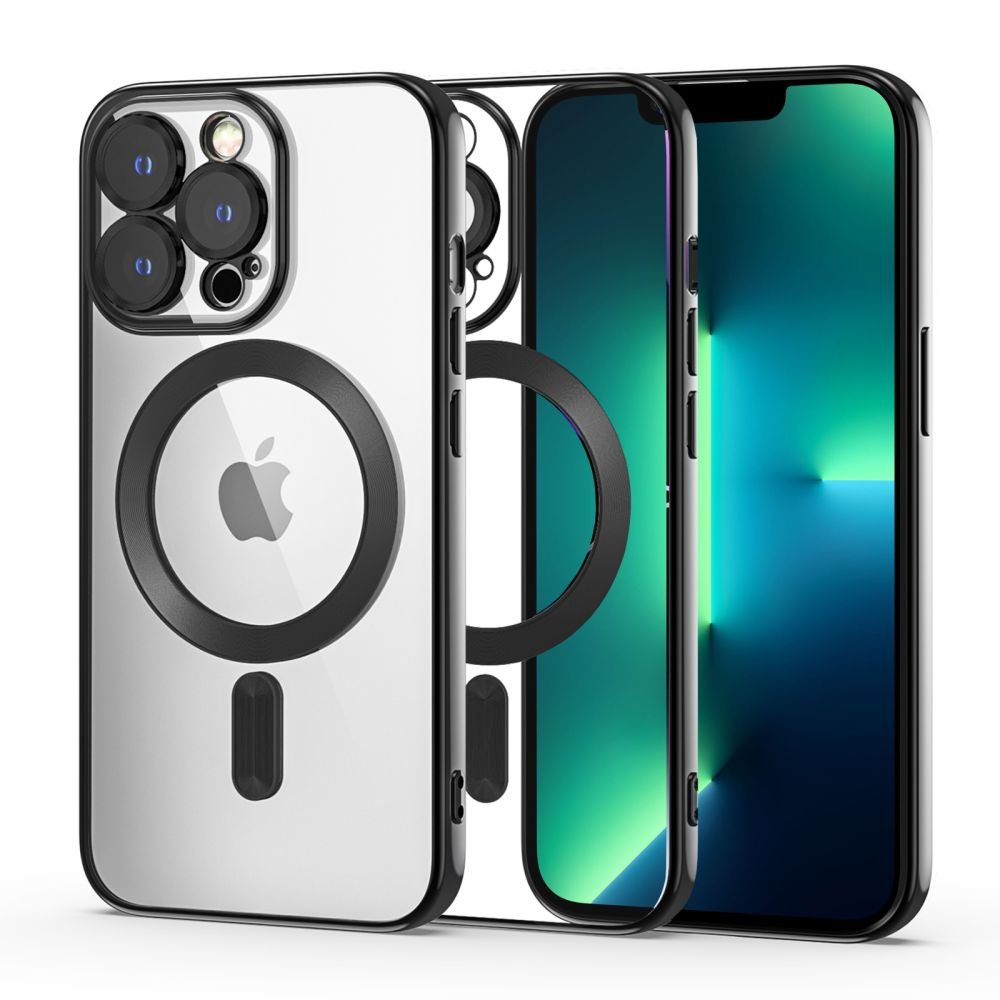 Tech - Protect iPhone 13 Pro Magshine Θήκη Σιλικόνης TPU με Magsafe - Διάφανη / Black