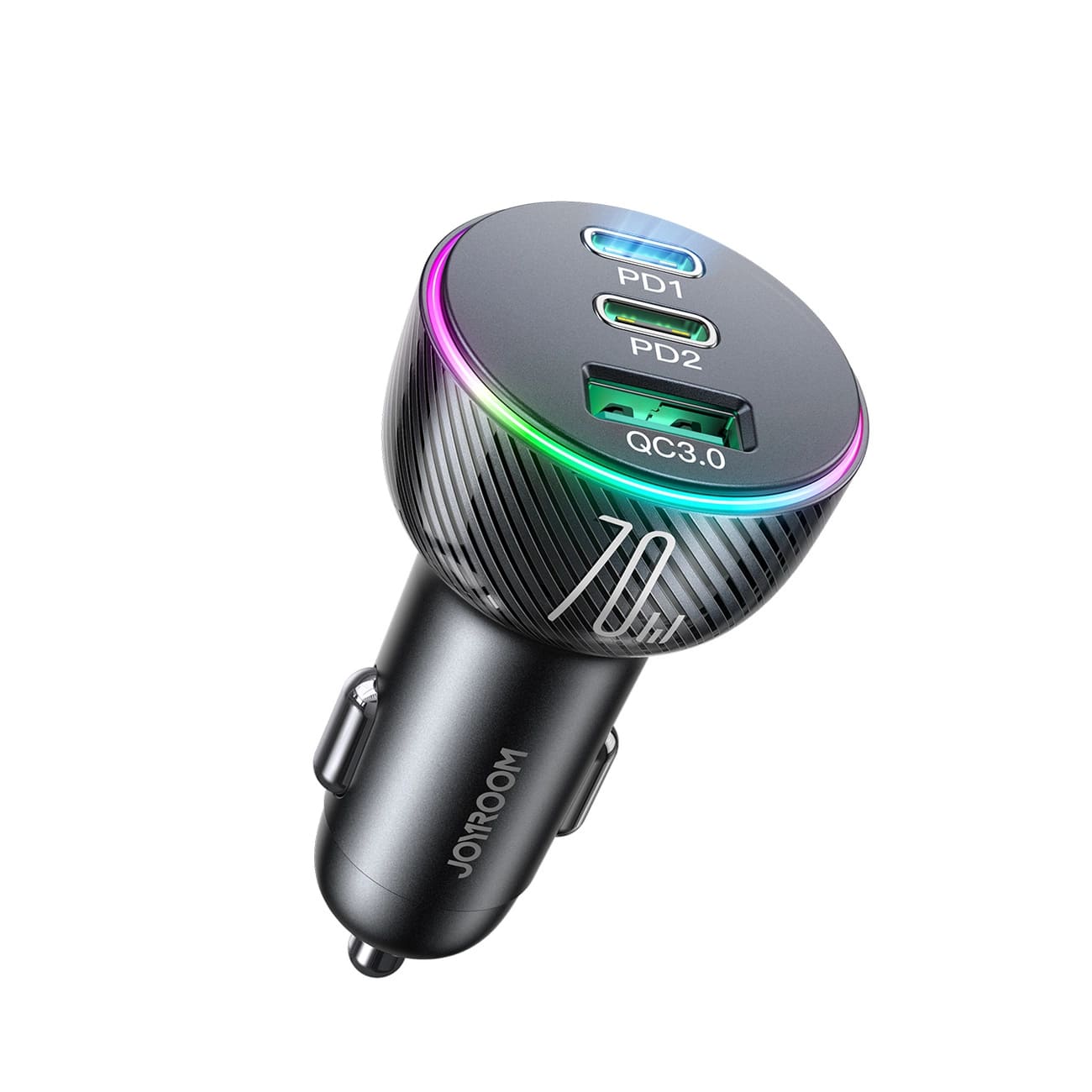 Joyroom JR - CL26 70W Φορτιστής Αυτοκινήτου με 1 Θύρα USB και 2 Θύρες Type - C - Black