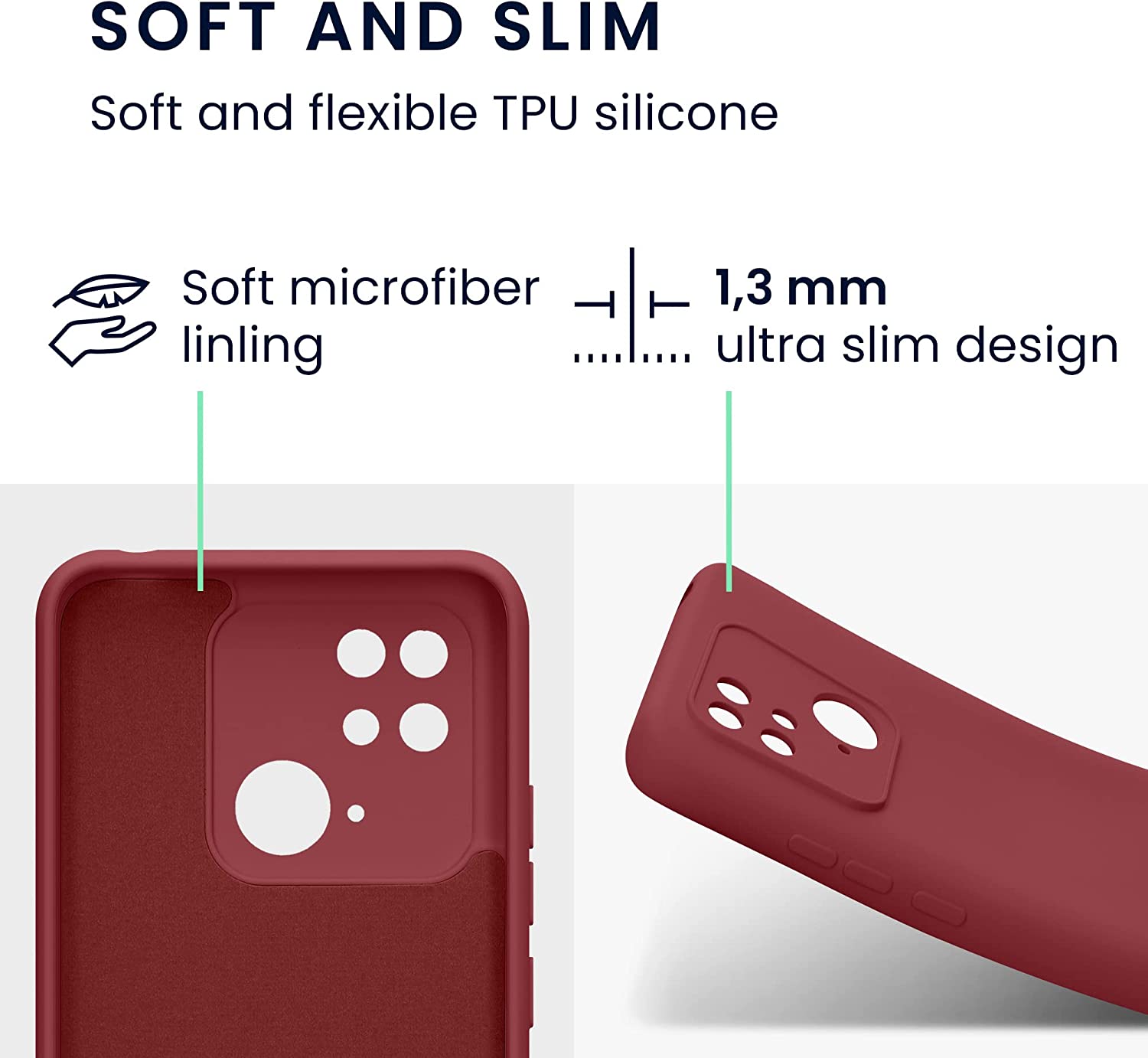 KW Xiaomi Redmi 10C Θήκη Σιλικόνης Rubberized TPU - Dark Rose - 59229.167