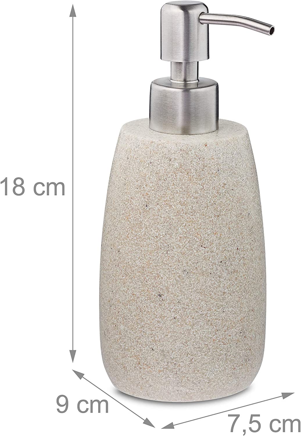 Relaxdays Σαπουνοθήκη Dispenser από Πολυρυτίνη - Sand - 4052025908645
