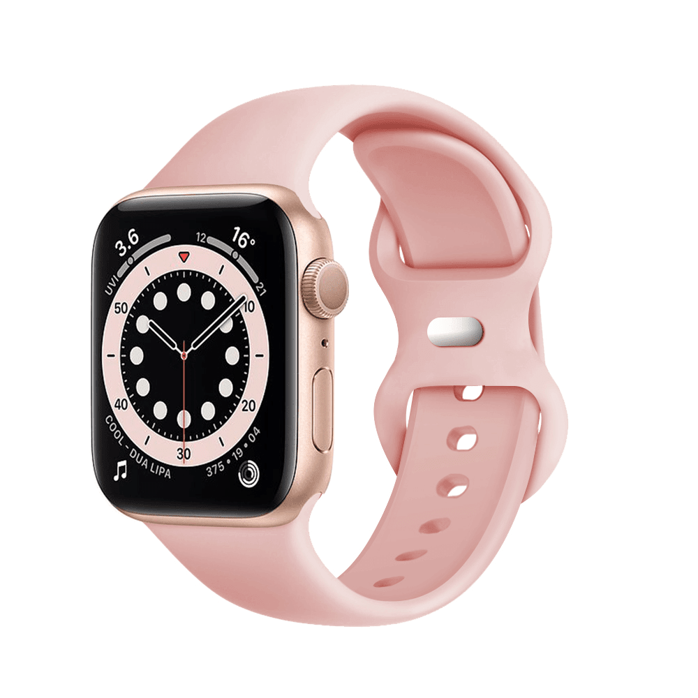 Techsuit W031 Λουράκι Apple Watch 2/3/4/5/6/7/8/9/10/11 - SE (1/2/3) - 38/40/41/42mm Watchband Λαστιχένιο - Light Pink