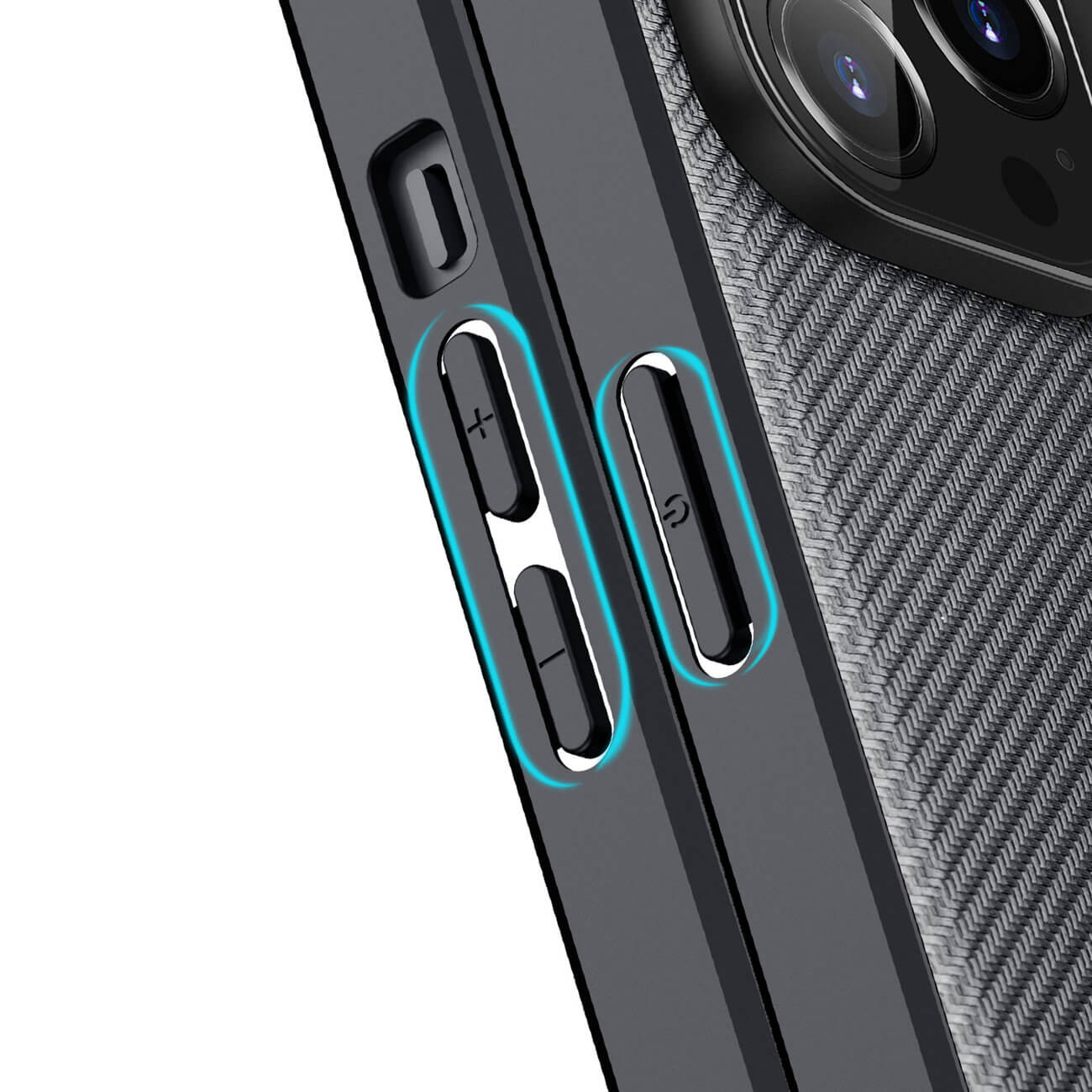 Dux Ducis iPhone 14 Pro Fino Series Σκληρή Θήκη με Πλαίσιο Σιλικόνης και Επένδυση από Ύφασμα - Black