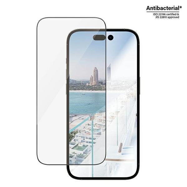 PanzerGlass iPhone 14 Pro Ultra - Wide Fit Anti - reflective Antibacterial Easy Aligner Full Screen Αντιχαρακτικό Γυαλί Οθόνης - Black
