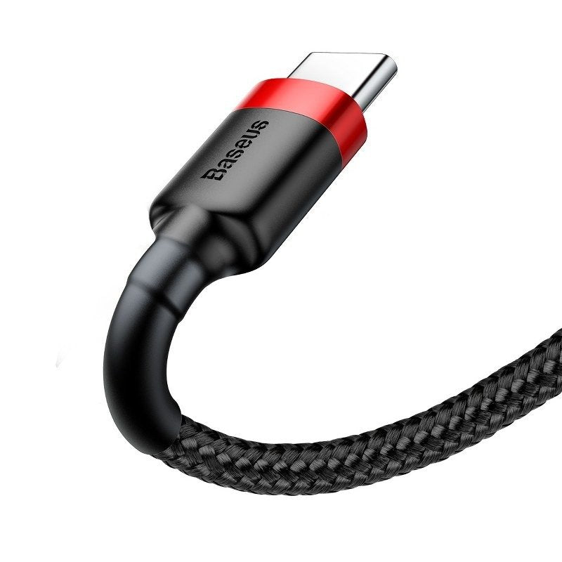 Baseus Cafule Cable Type - C 3A - Καλώδιο Γρήγορης Φόρτισης Type - C 1M - Black / Red - CATKLF - B91