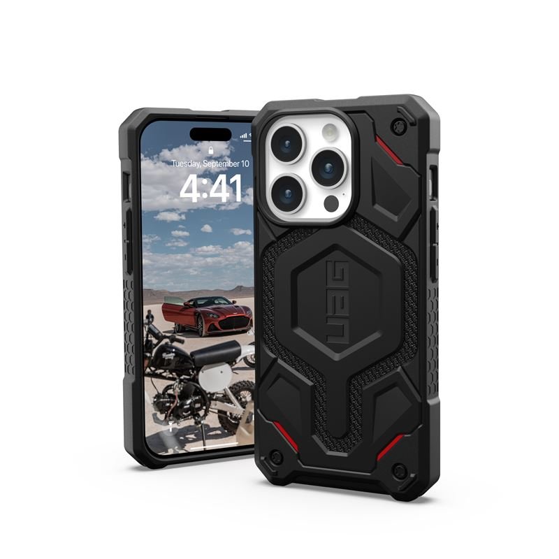 UAG iPhone 15 Pro Monarch Pro Kevlar Series Σκληρή Θήκη με MagSafe - Kevlar Black