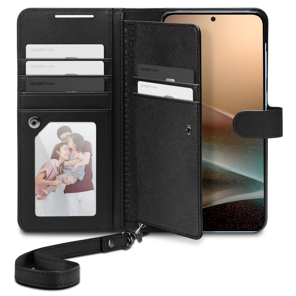 Spigen Samsung Galaxy S25 Plus Wallet S Θήκη Πορτοφόλι από Δερματίνη - Black