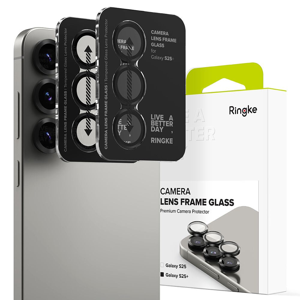 Ringke Samsung Galaxy S25 Plus Lens Frame Glass Αντιχαρακτικό Γυαλί για την Κάμερα - 2 Τεμάχια - Black