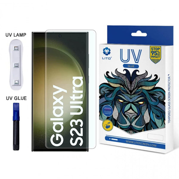 Lito Samsung Galaxy S23 Ultra 3D UV Glass 9H Tempered Glass Αντιχαρακτικό Γυαλί Οθόνης - Διάφανο