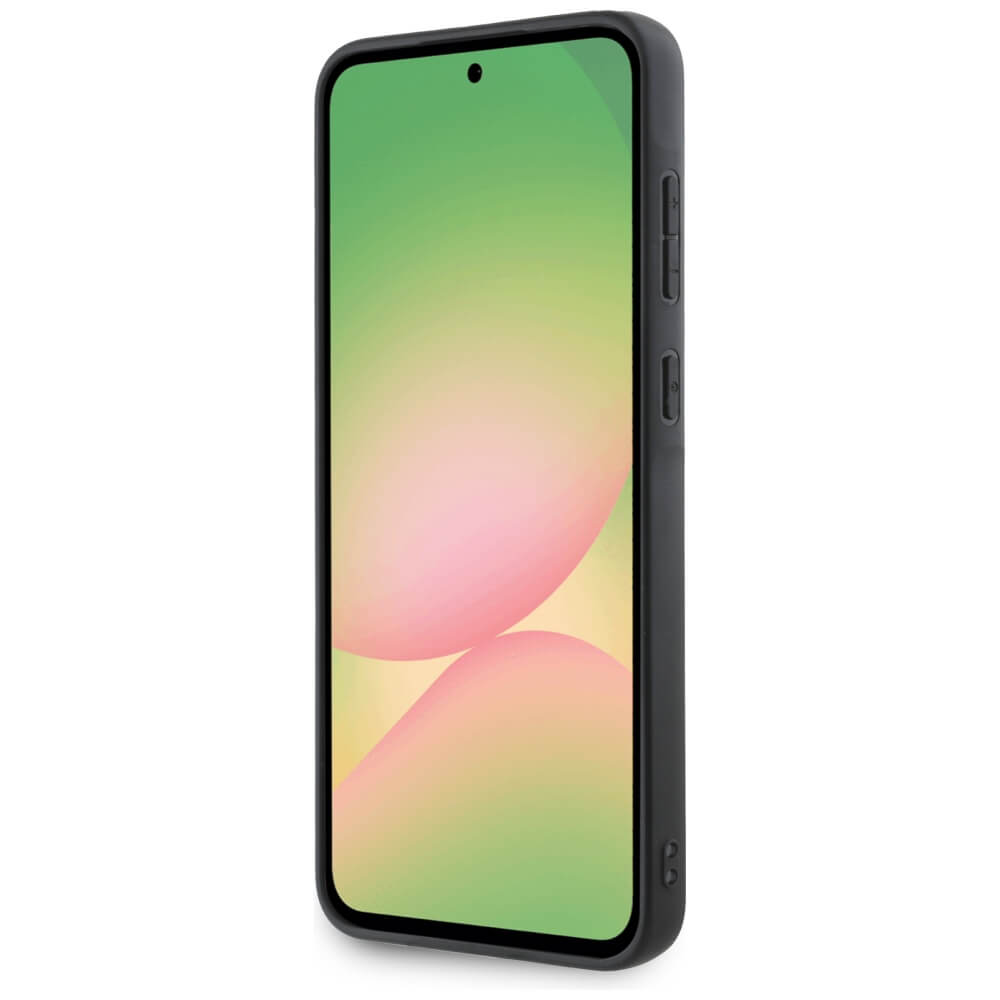 Guess Samsung Galaxy A56 5G - 4G Metal Gold Logo - Σκληρή Θήκη με Επένδυση Συνθετικού Δέρματος - Brown - GUHCSA56G4GFBR