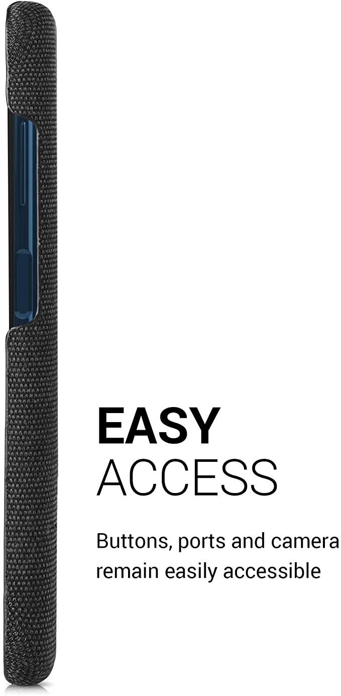 KW Xiaomi Poco X3 NFC / Poco X3 Pro Σκληρή Θήκη με Υφασμάτινη Επένδυση - Dark Grey - 57486.19