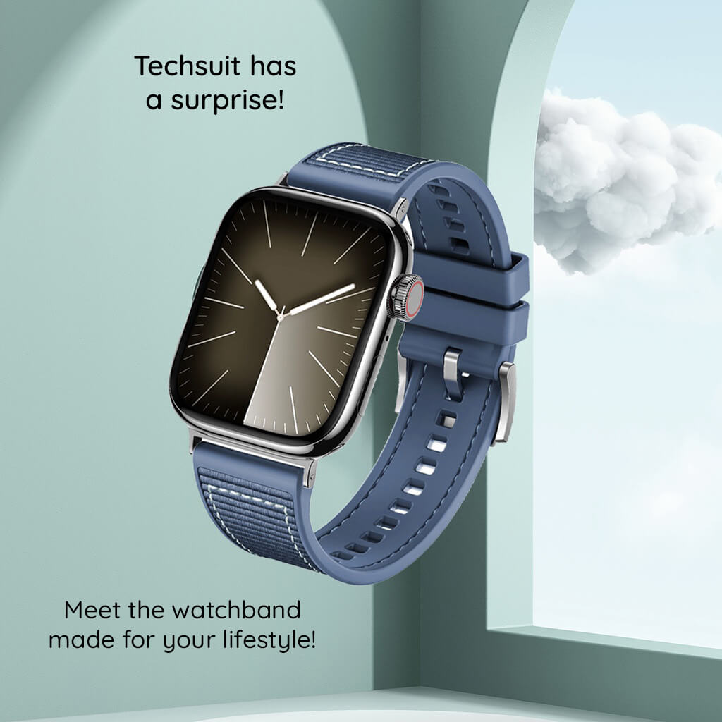 Techsuit Λουράκι Apple Watch 4/5/6/7/8/9/10/11 - SE (1/2/3) - ULTRA (1/2/3) - 44/45/46/49mm Watchband Σιλικόνης W051 - Dark Blue