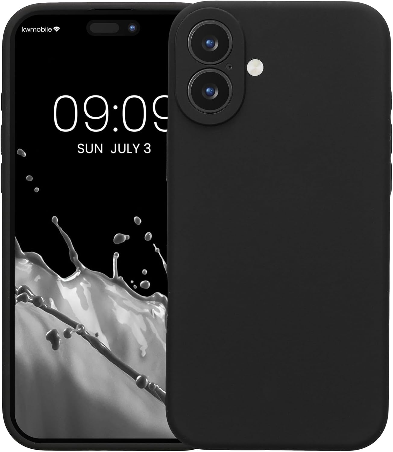 KW iPhone 16 Plus Θήκη Σιλικόνης Rubberized TPU - Black